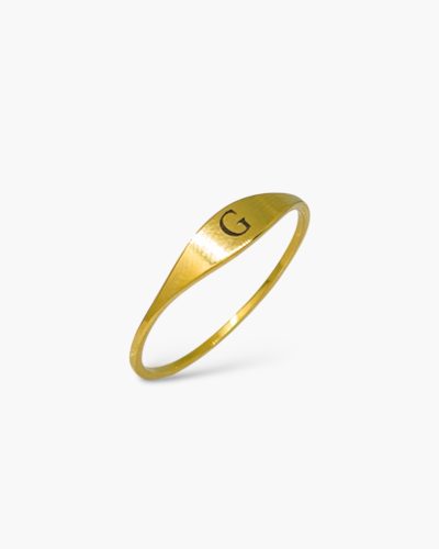 Anel Personalizado Inicial em Aço Inoxidável